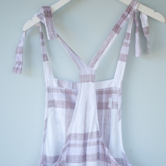 Aerie M Plaid Tie Shoulder Overall Jumpsuit - Picture 11 of 12